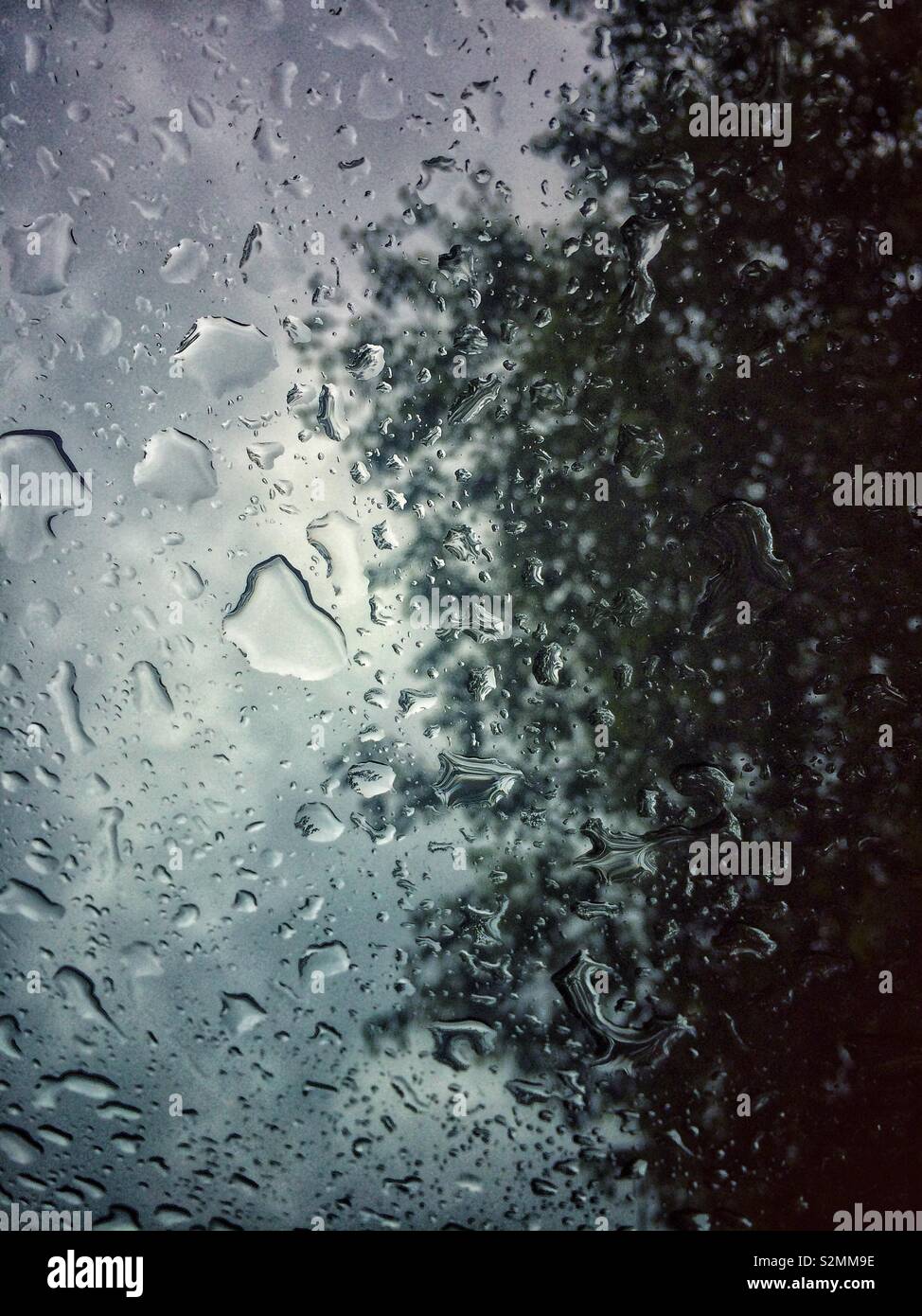 Drops of water in a rainy day - Smartphone Captured Stock Image