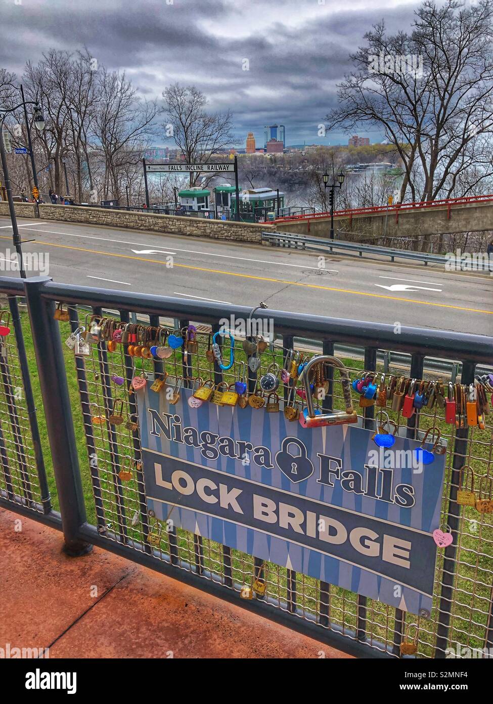 A lock bridge in Niagara Falls, Canada Stock Photo Alamy