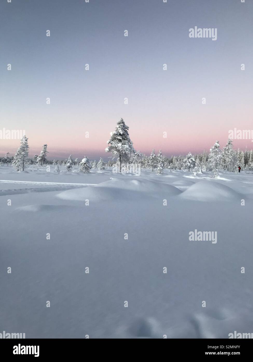Snow scene in Finland Stock Photo
