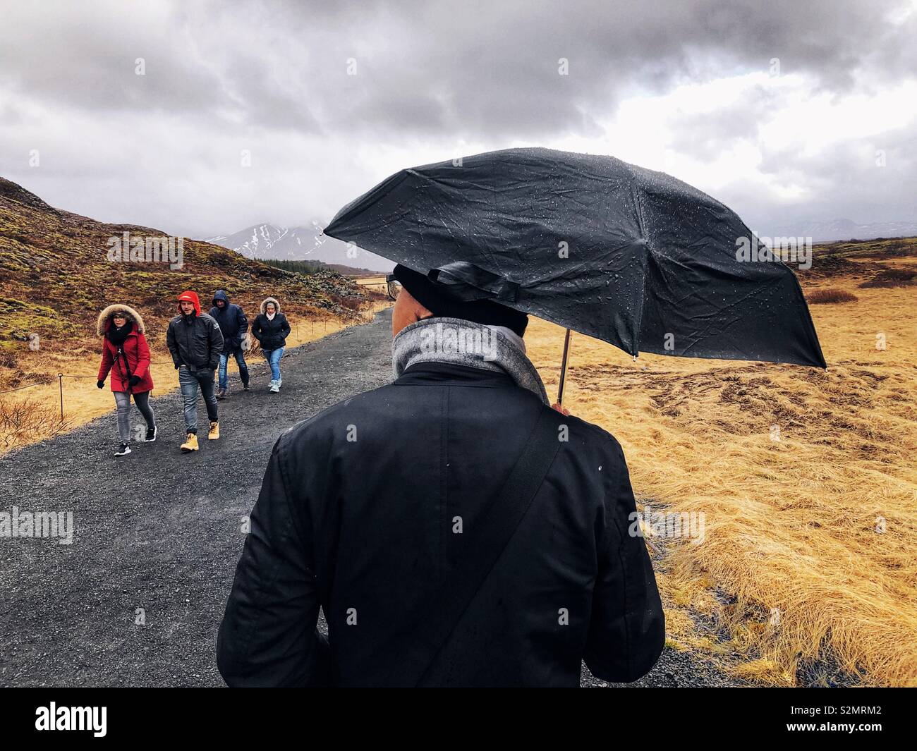 Rain in Iceland Stock Photo