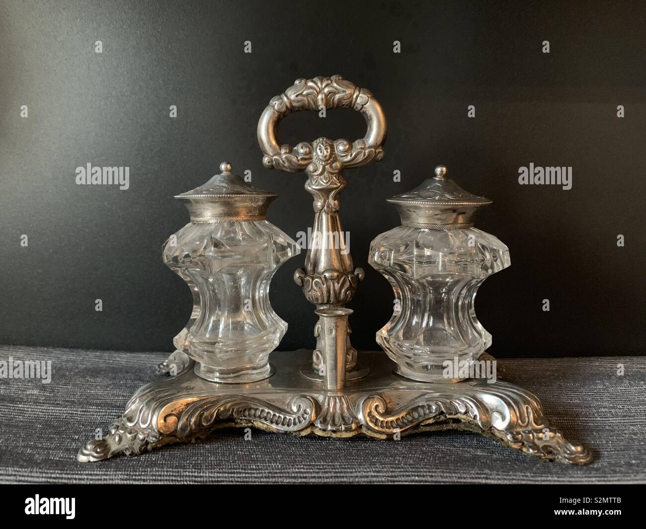 Silver inkwell Made in 1852 Stock Photo - Alamy