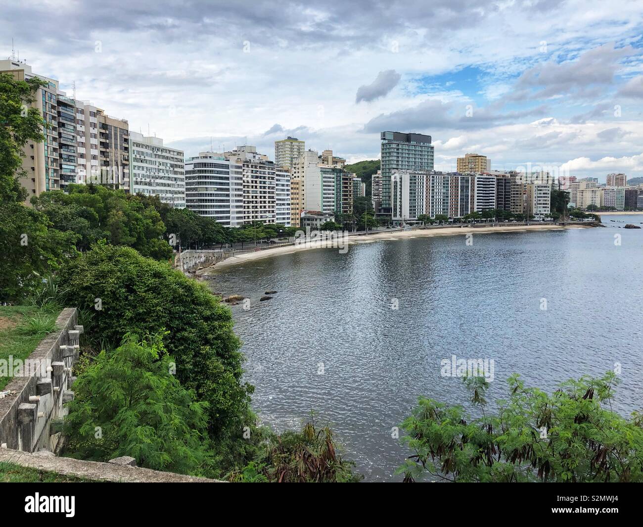 Urban landscape of Niteroi, the city across the sea from Rio de Janeiro, Brazil. Stock Photo