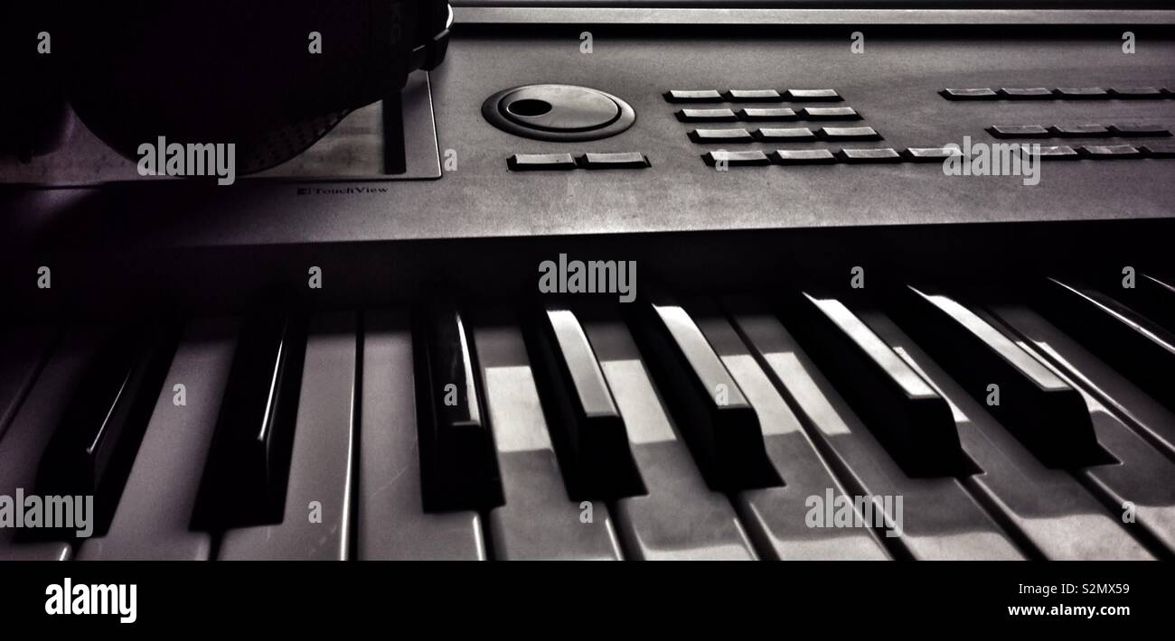 Keyboard resting between takes Stock Photo