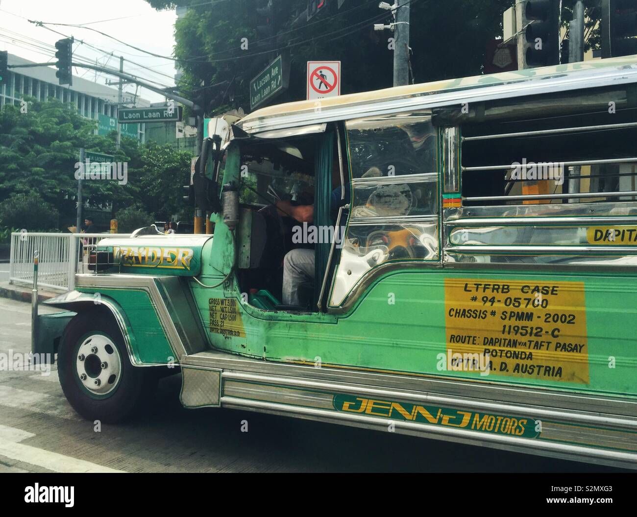 The most famous form of public transportation in Philippines - infamous jeepney Stock Photo