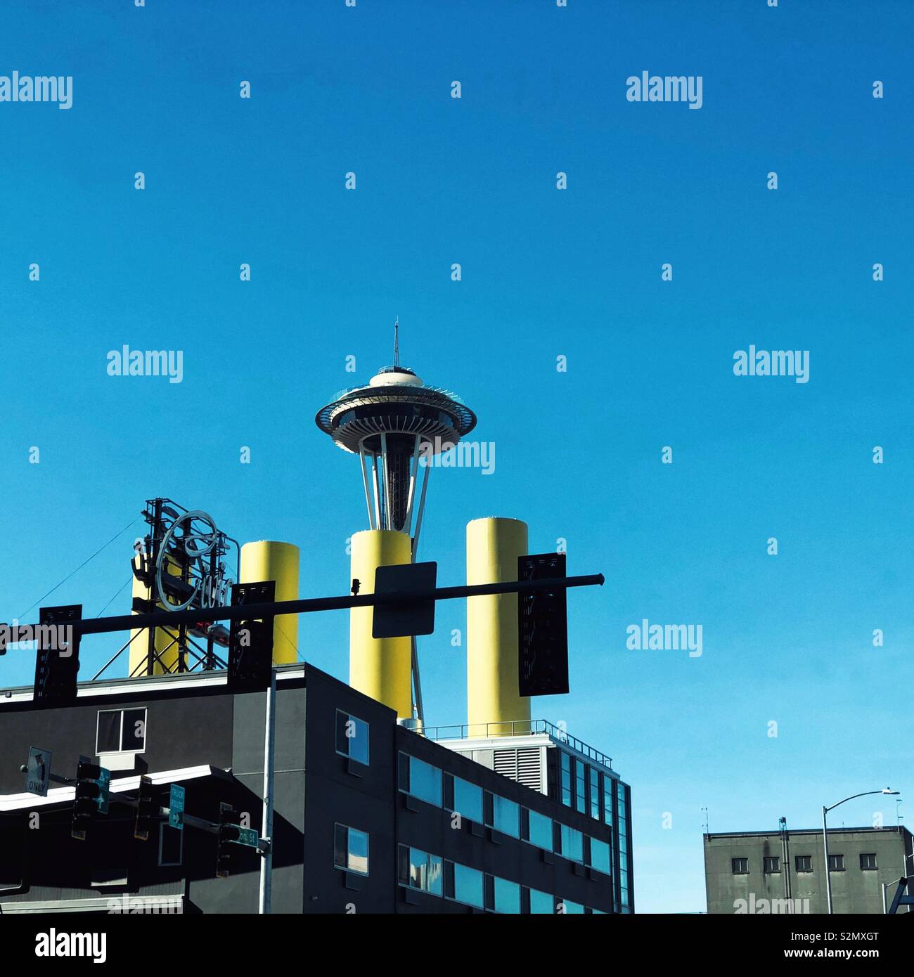 Space Needle from different angle - Smartphone Captured Stock Image