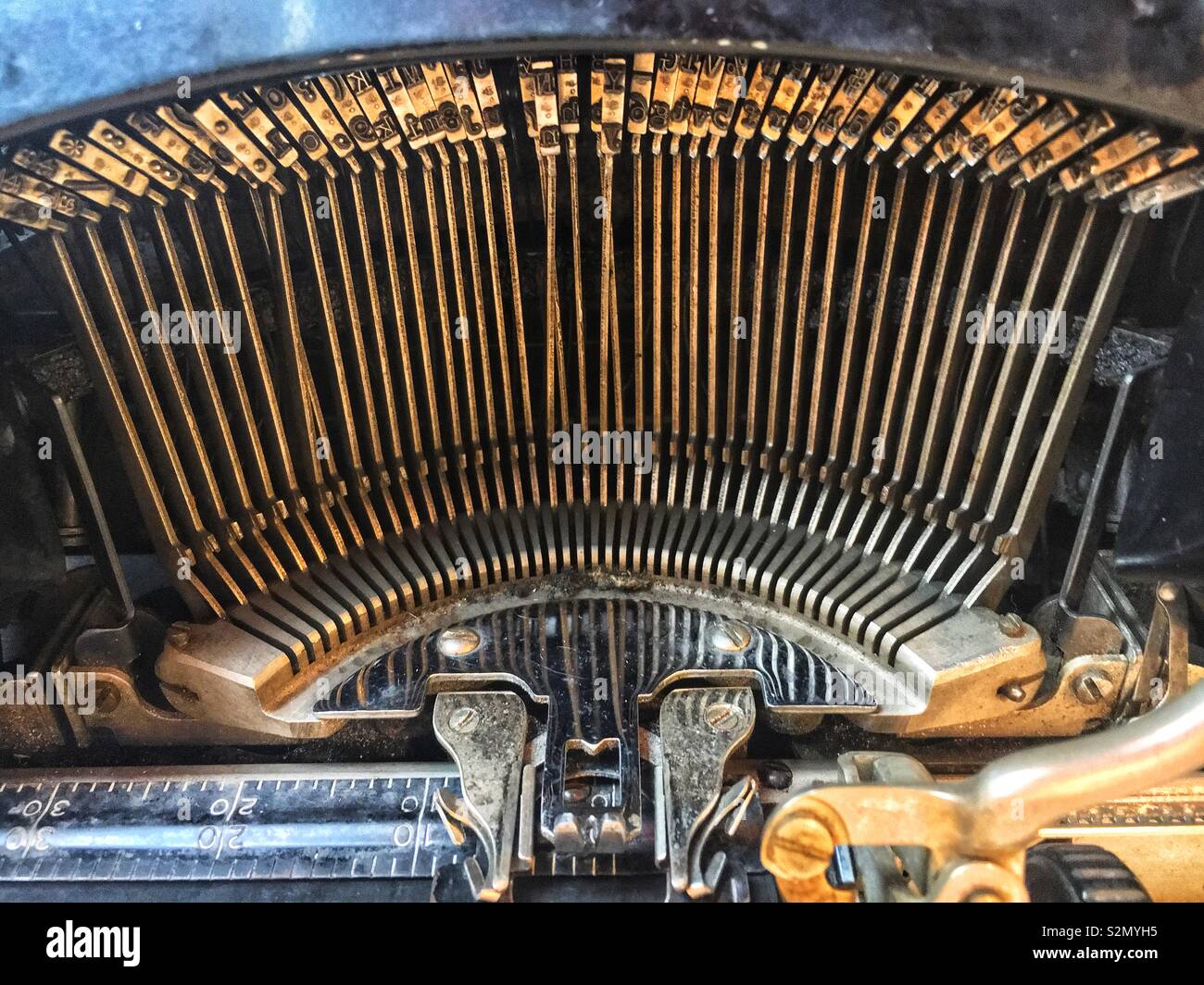 Antique mechanical typewriter print type letters Stock Photo Alamy