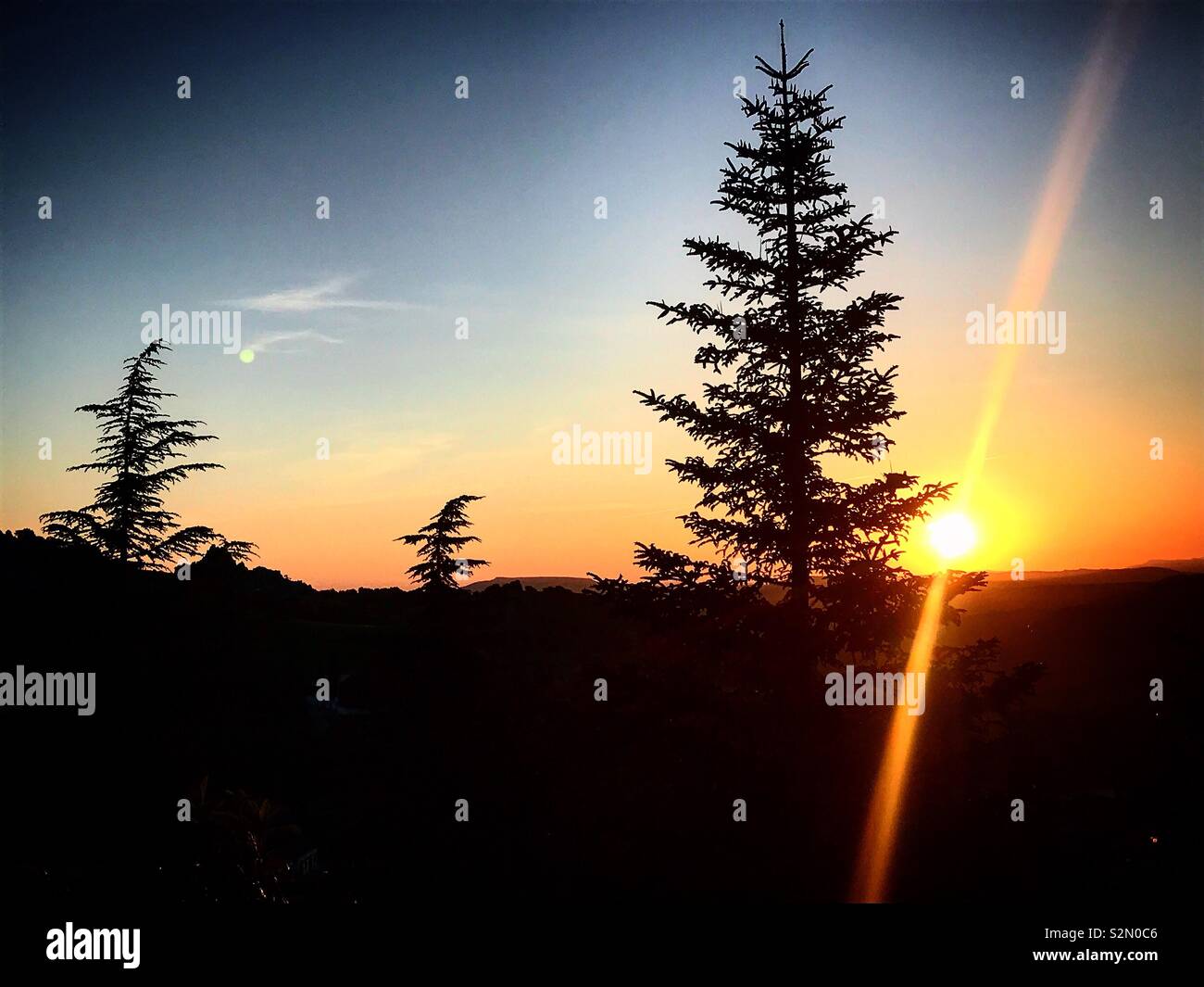 Sunrise in Grazalema, Cadiz, Andalucia, Spain - Smartphone Captured Stock Image