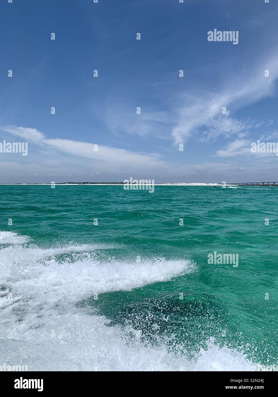 Waterscape of Gulf of Mexico emerald waters and blue skies Stock Photo ...