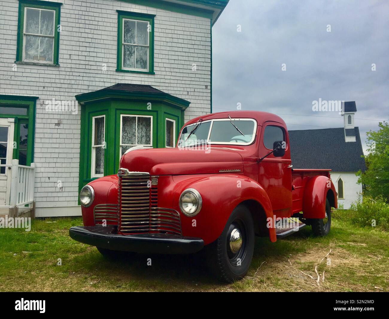 International 1940’s red pick up truck Stock Photo