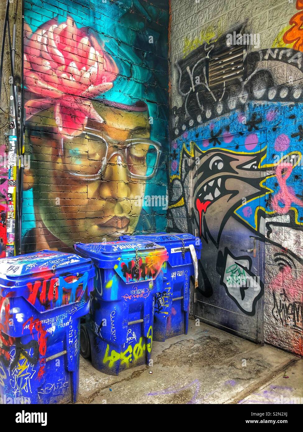Urban street art in downtown Toronto, Canada. - Smartphone Captured Stock Image