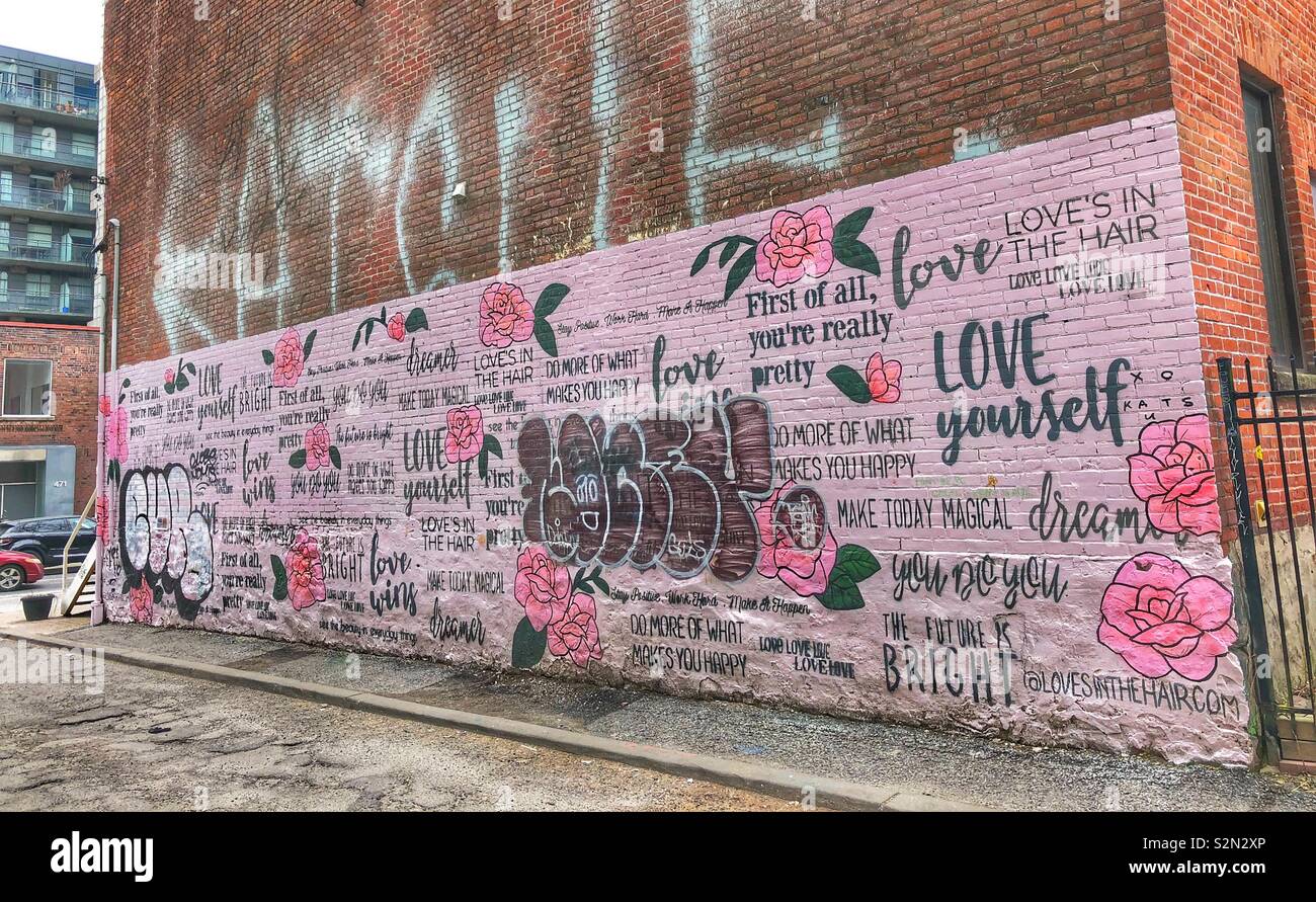 Urban street art in downtown Toronto, Canada. - Smartphone Captured Stock Image