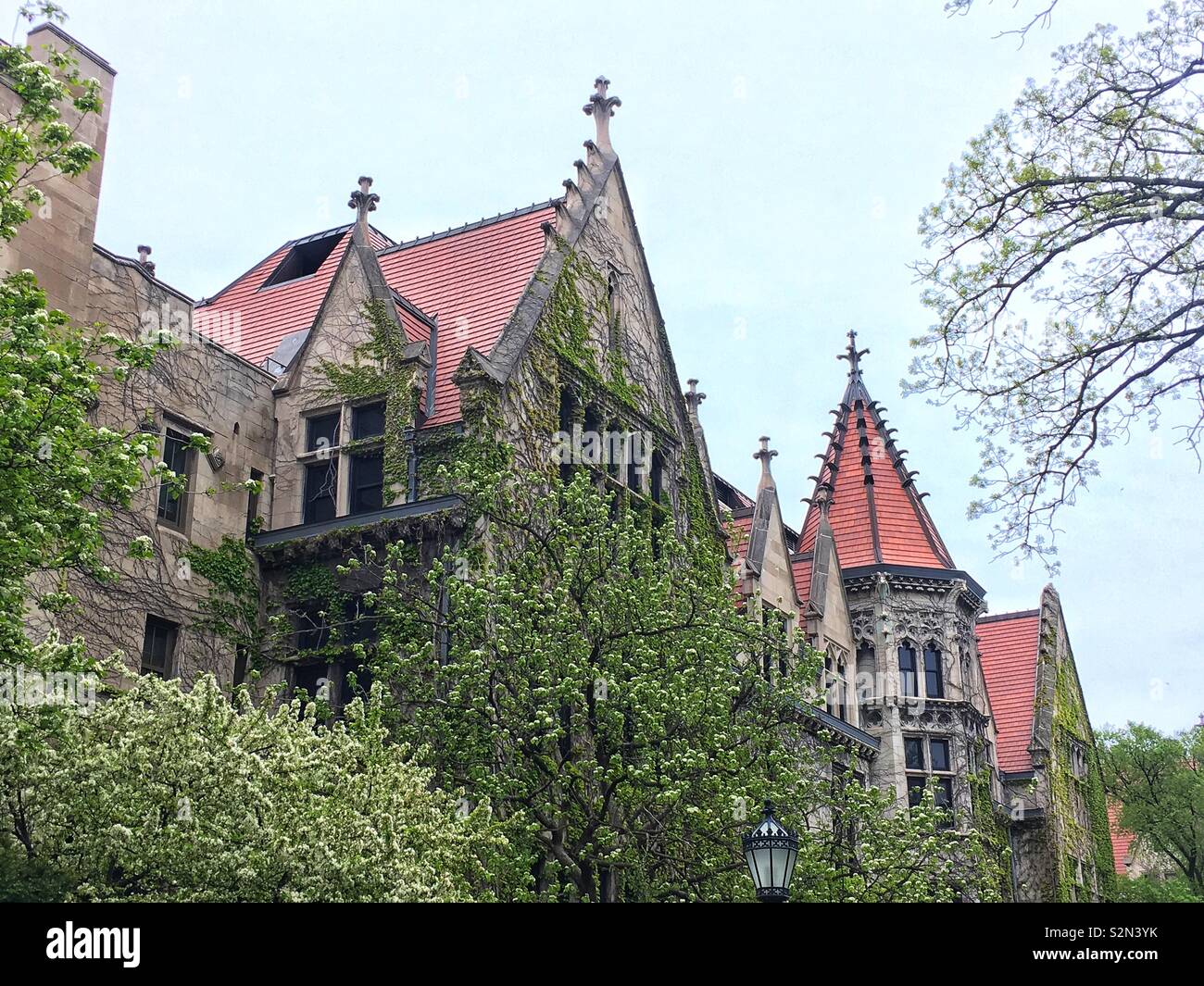 University of Chicago’s Chemistry School Building in the Romanesque Gothic architectural style. - Smartphone Captured Stock Image