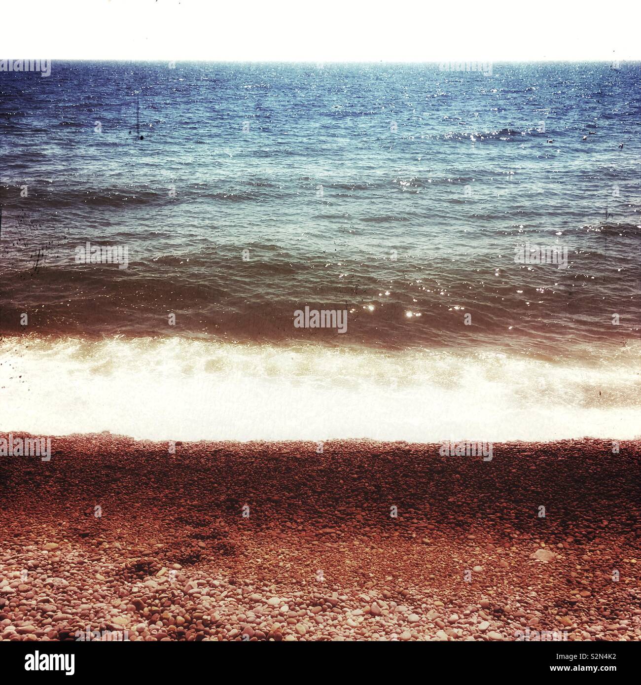 Shoreline at South Milton sands - Smartphone Captured Stock Image