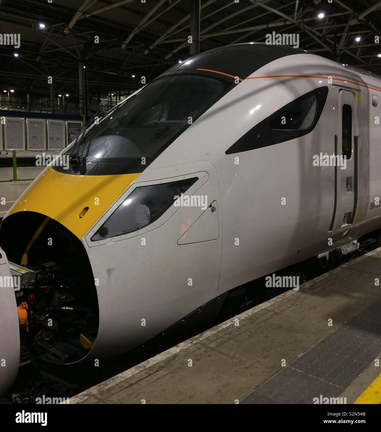 Azuma train unliveried in Leeds station England. Stock Photo