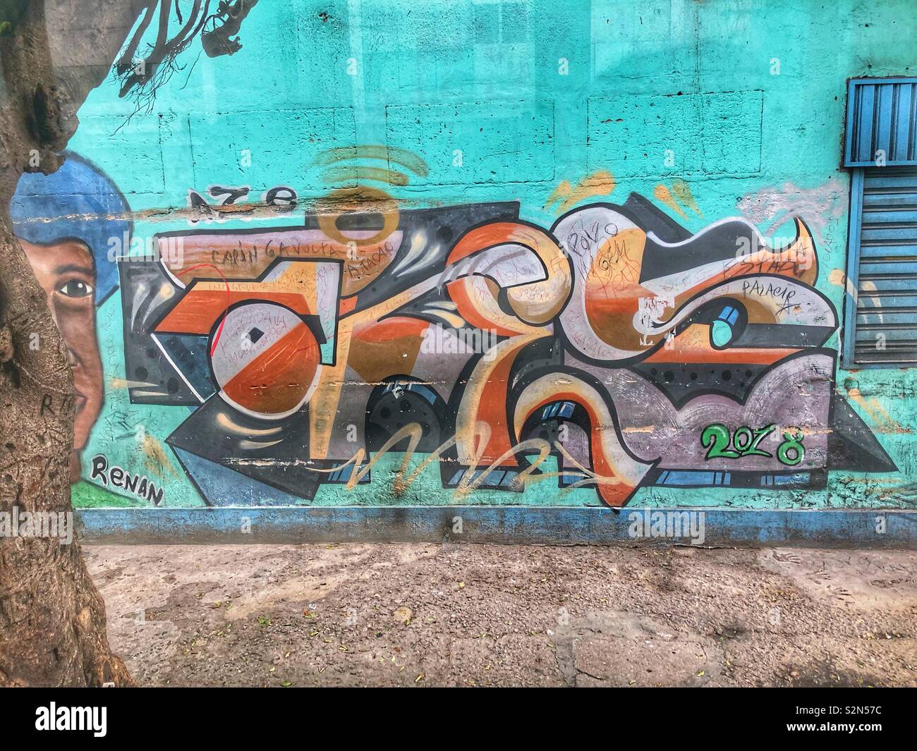 Urban street art in Rio de Janeiro, Brazil. - Smartphone Captured Stock Image