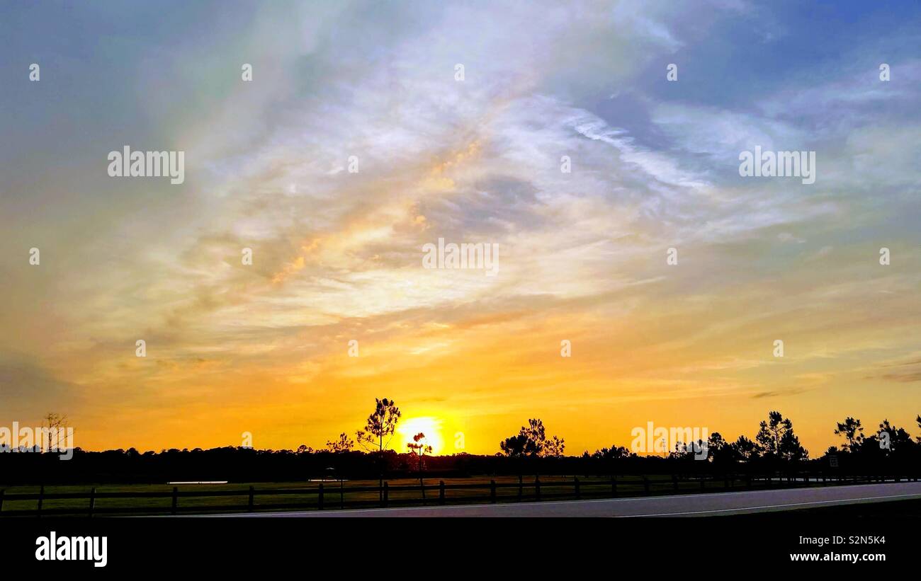 Sunset Bradenton, Florida,amazing clouds - Smartphone Captured Stock Image