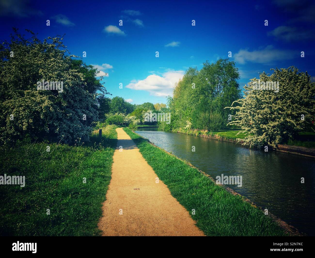 Trent and Mersey canal in Cheshire Uk - Smartphone Captured Stock Image
