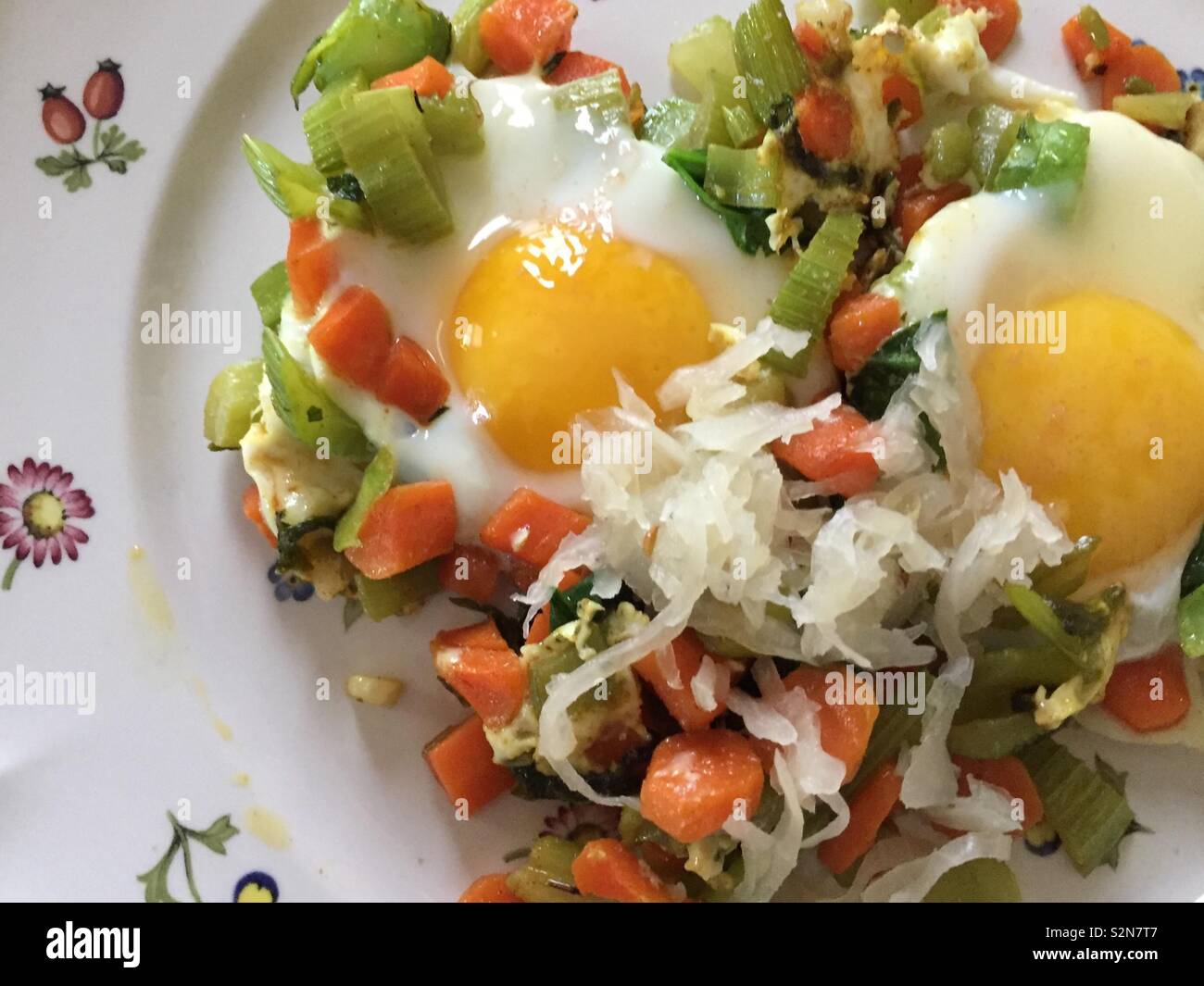 Sunny side up eggs - Smartphone Captured Stock Image