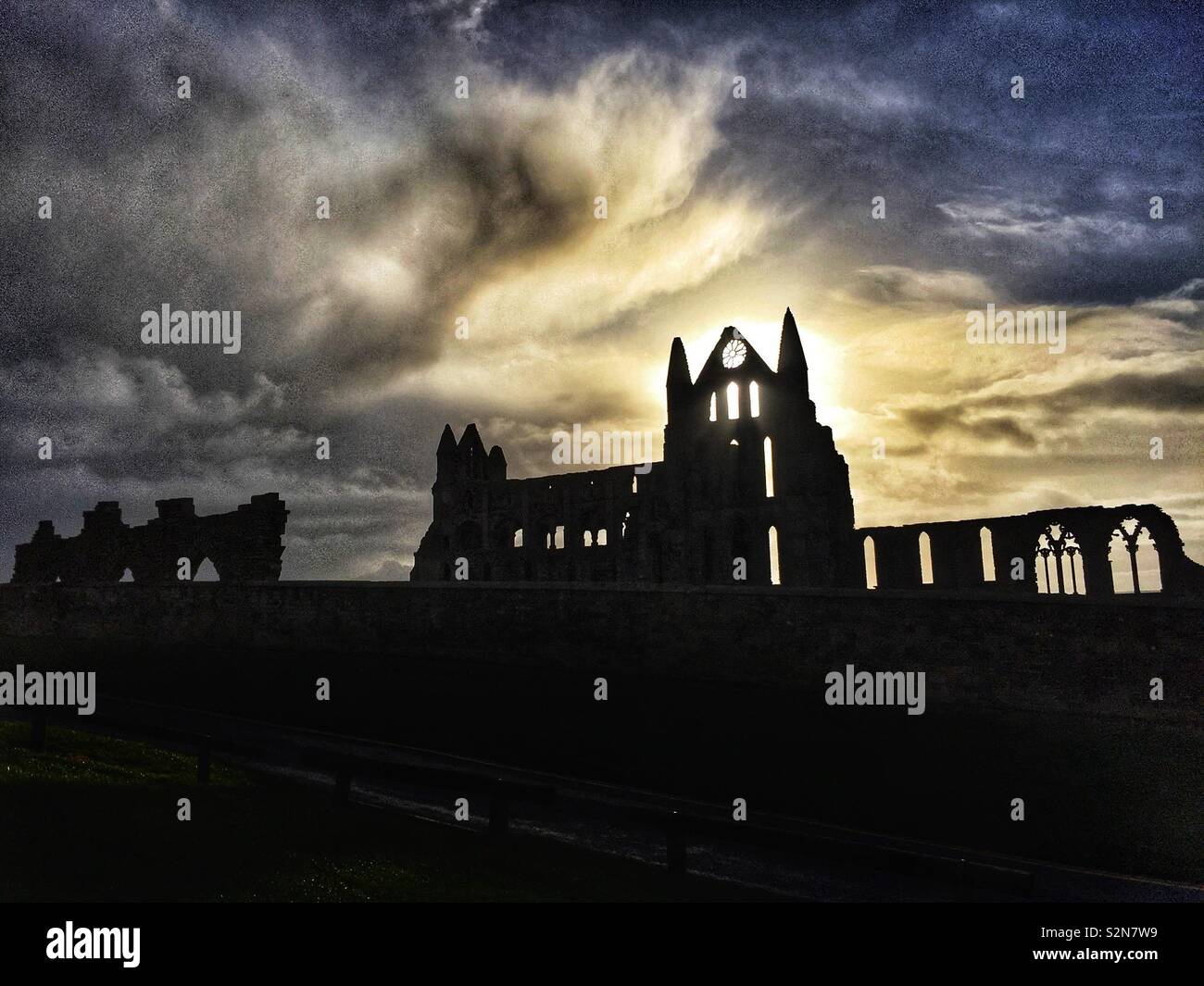 Whitby Abbey Silhouette Stock Photo