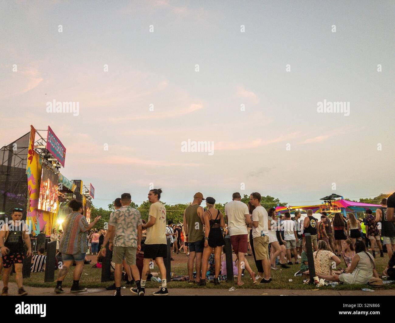 Outdoor music festival Bass In The Grass in Darwin Australia. Stock Photo