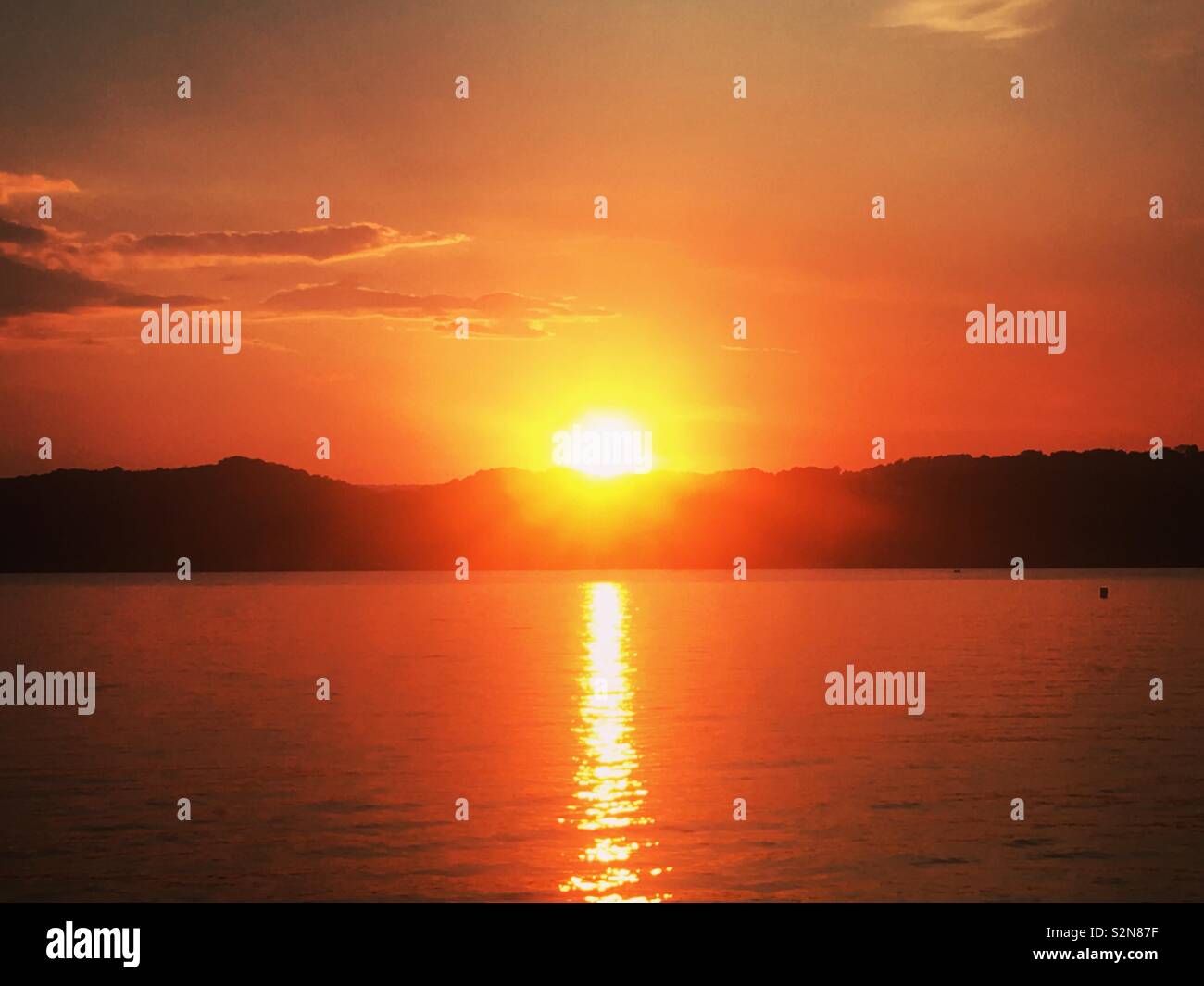 Sunset on the Tennessee River. Stock Photo