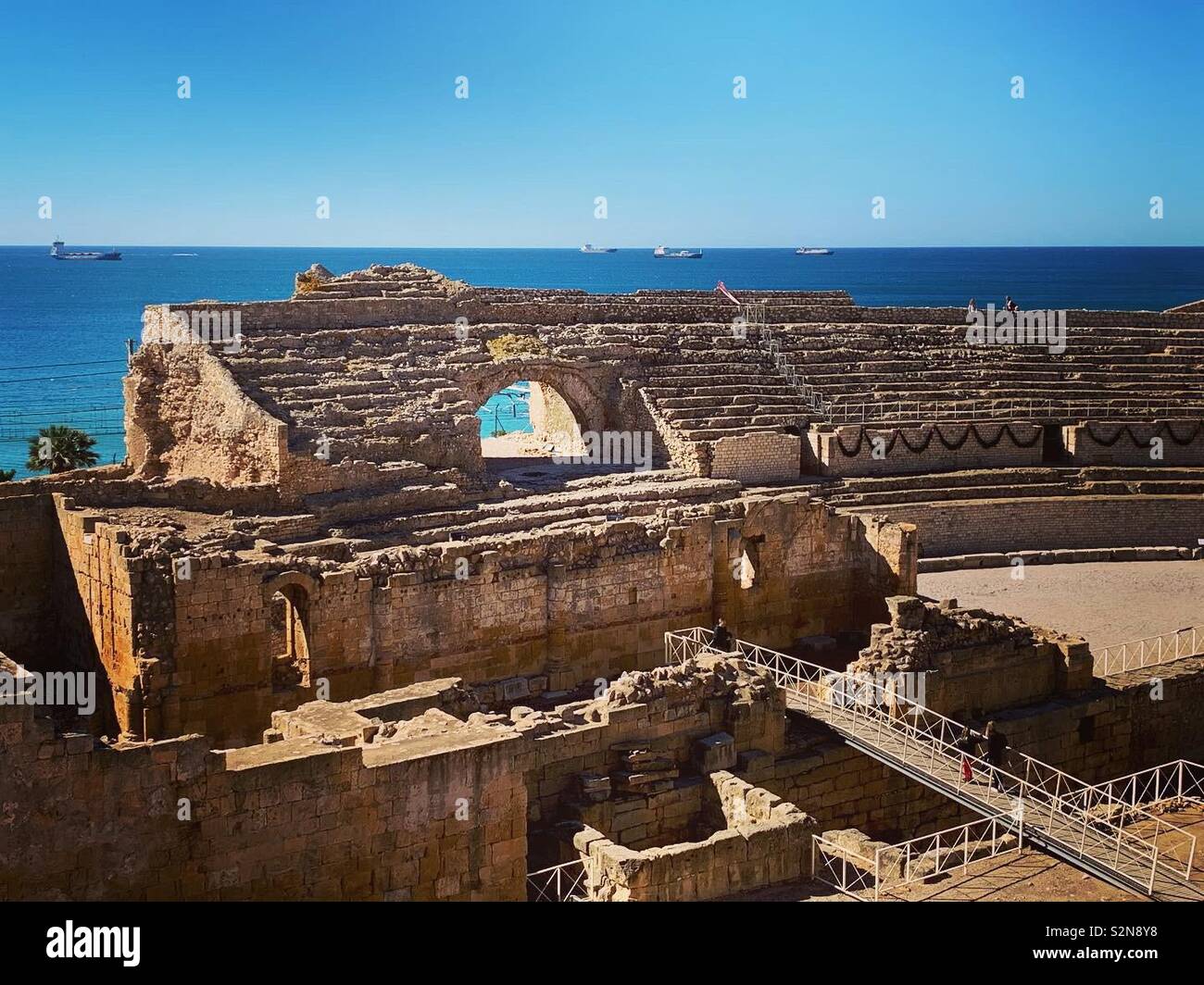 Roman amphitheater, Tarragona, Cataluña, Spain. - Smartphone Captured Stock Image