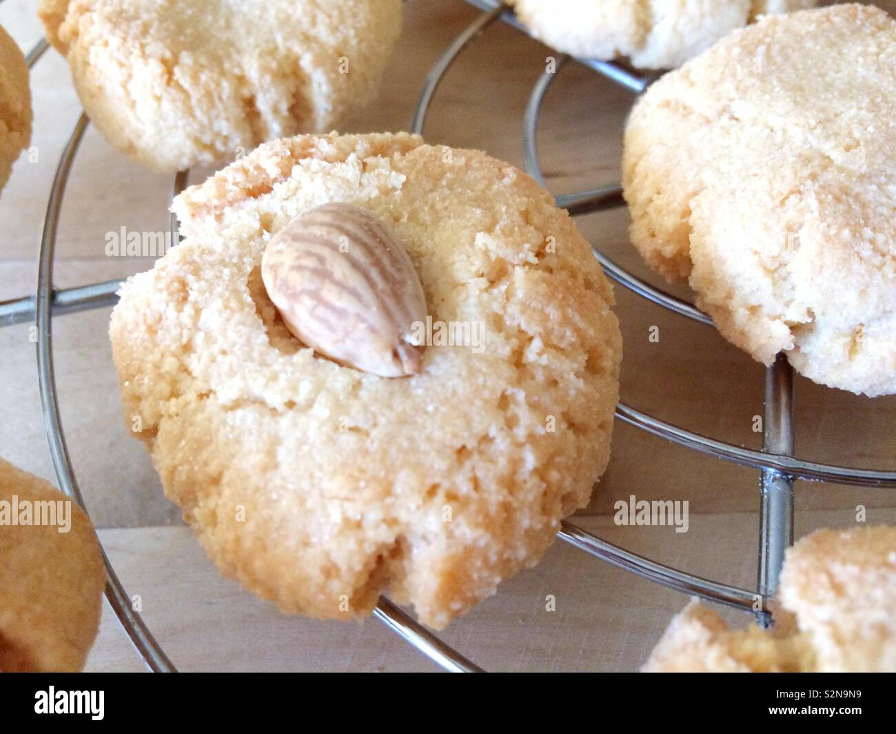 Close up of almond biscuits - Smartphone Captured Stock Image