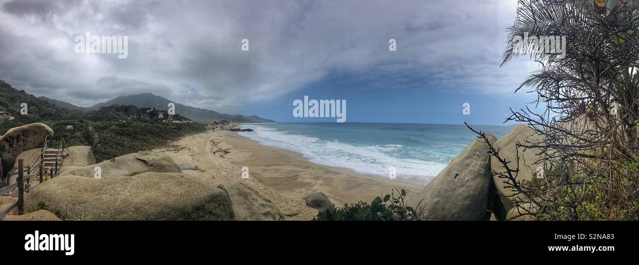 Panoramic view of Tayrona National Park, Santa Marta, Colombia. - Smartphone Captured Stock Image