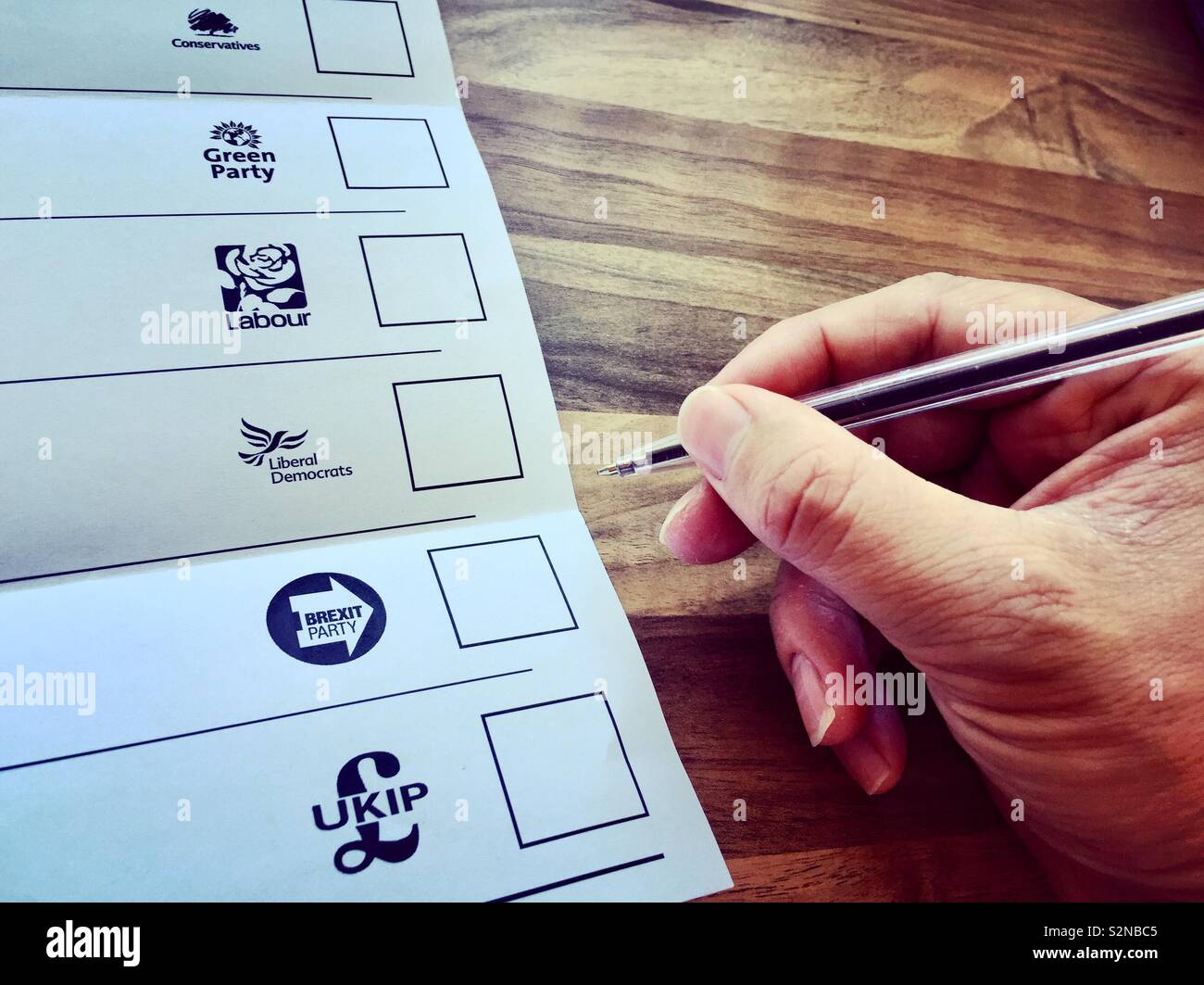 Voting in European Elections 2019 Stock Photo