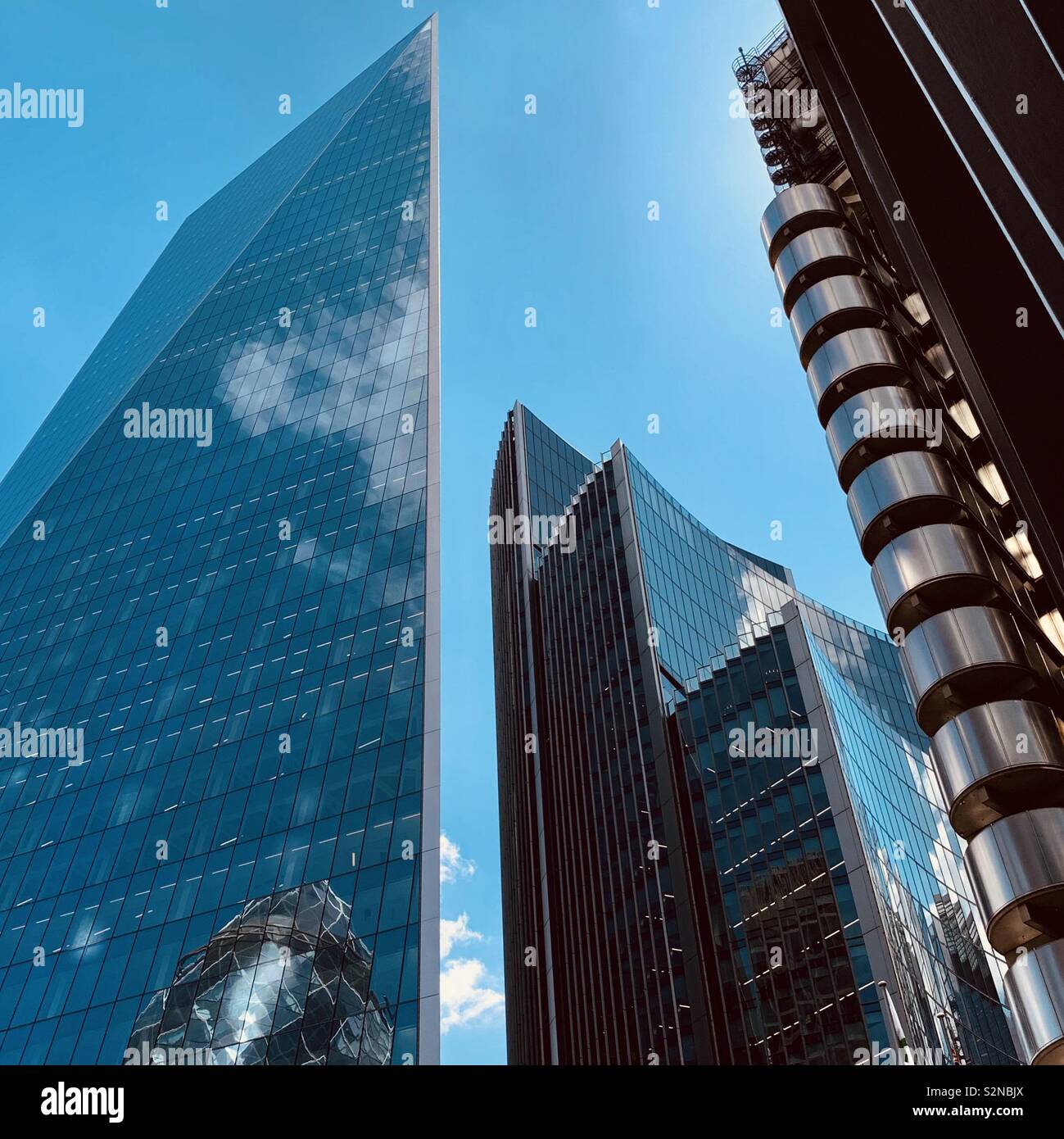 London, UK - 21 May 2019: Skyscrapers in the City of London financial district. - Smartphone Captured Stock Image