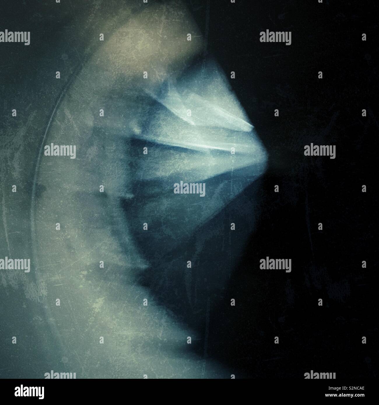 Down medieval staircase Stock Photo