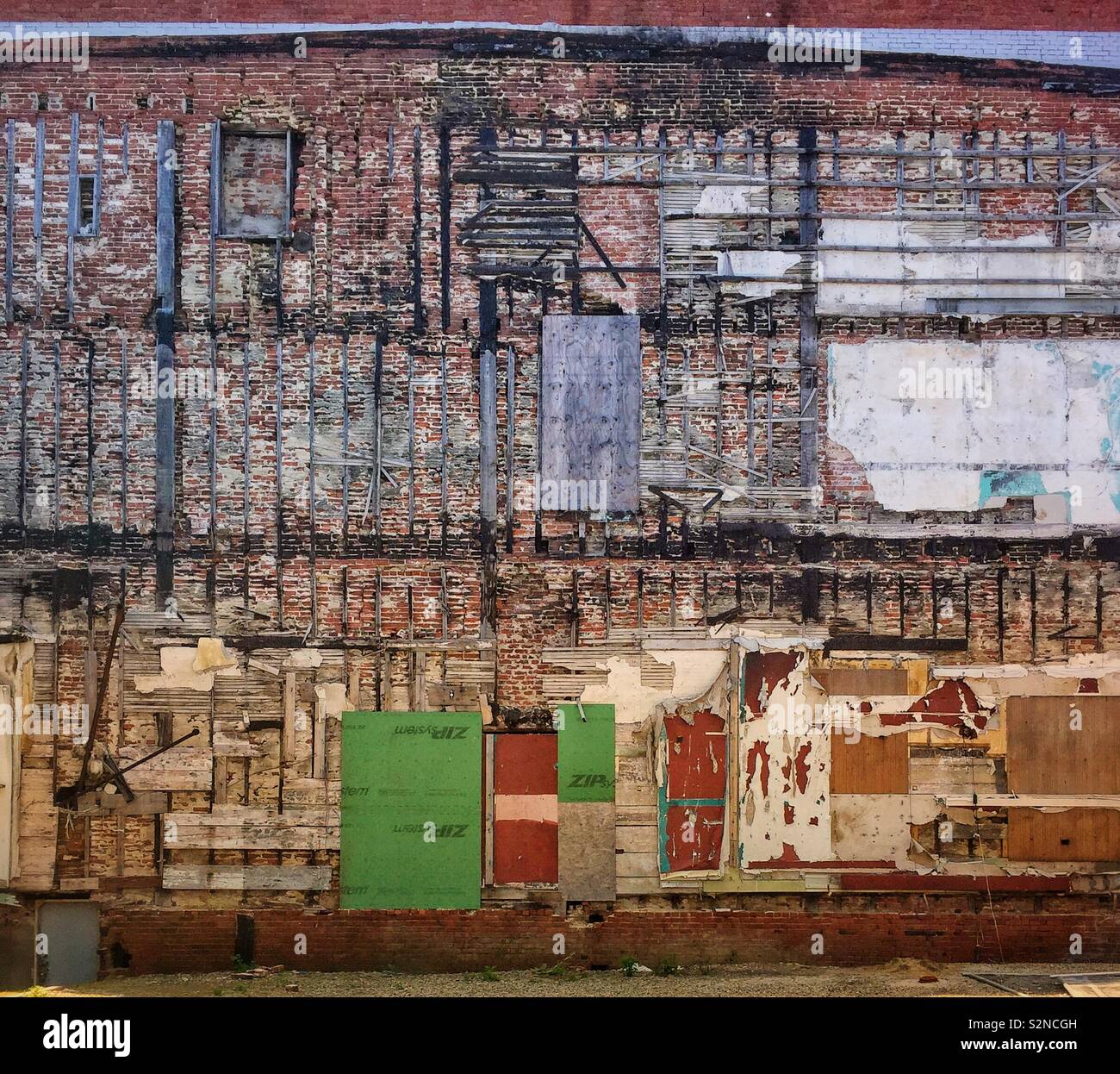City wall at a construction site - Smartphone Captured Stock Image