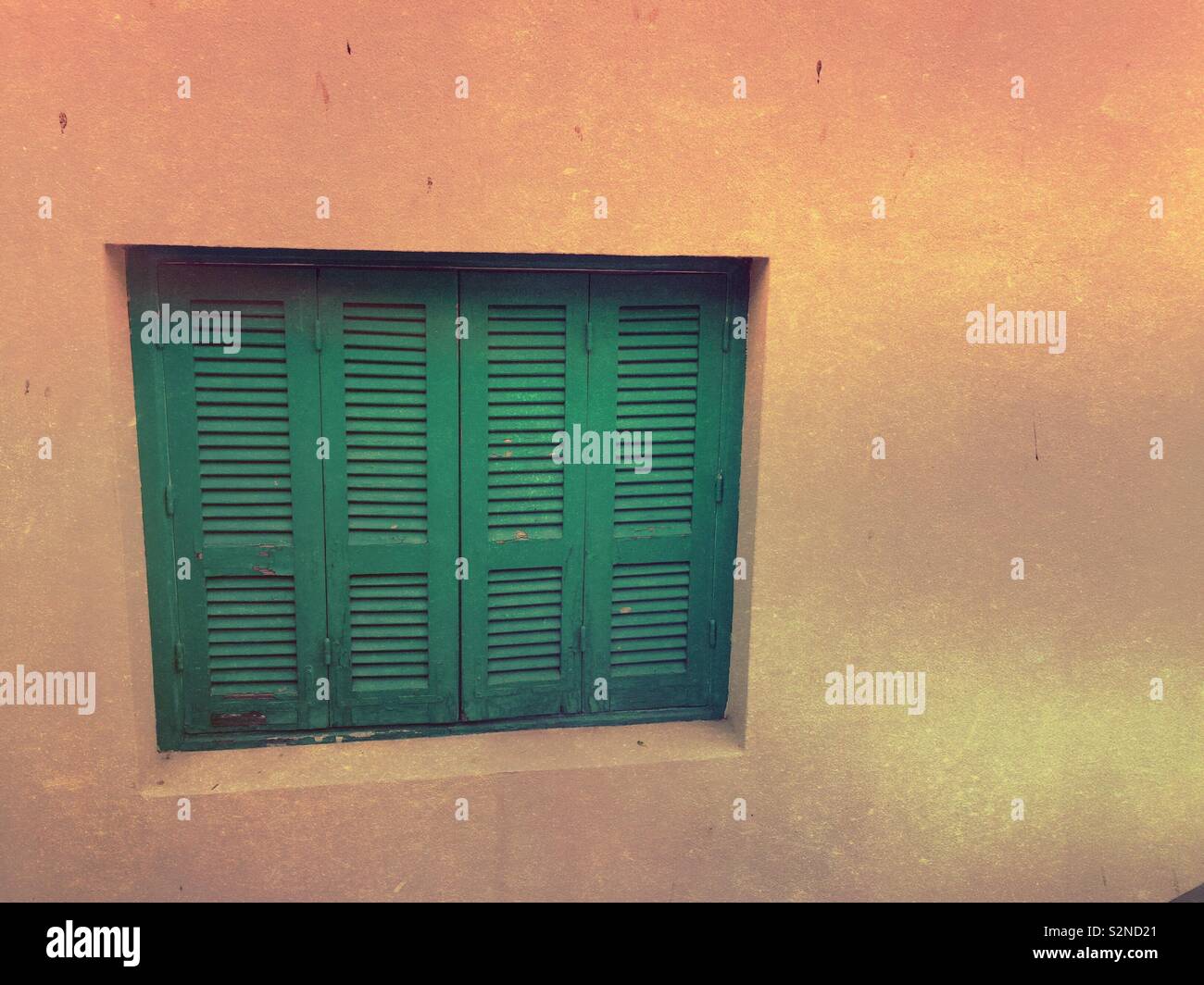 Green window shutters - Smartphone Captured Stock Image