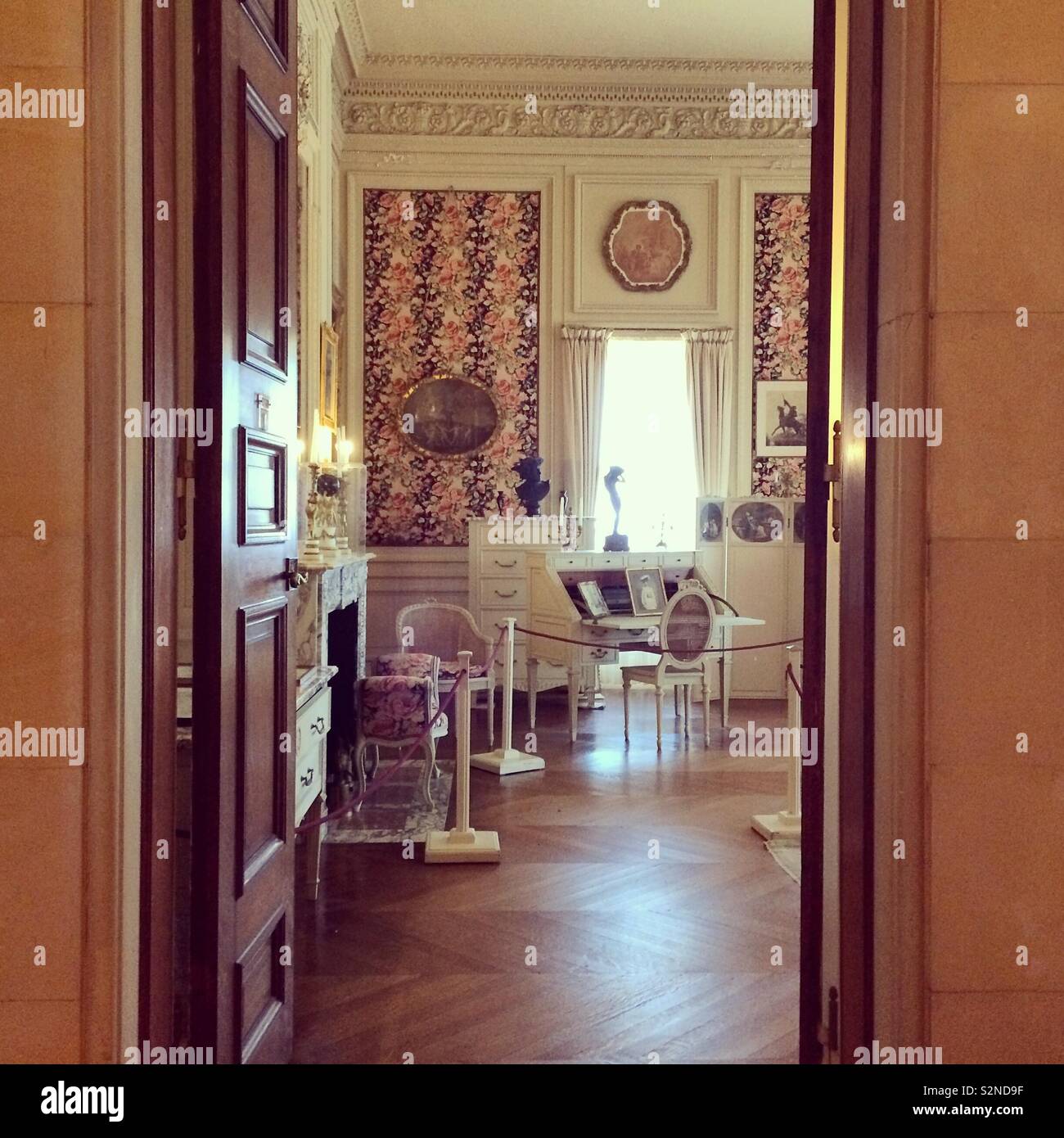 Looking through adopt towards a bedroom at The Breakers, Newport, Rhode Island, United States - Smartphone Captured Stock Image