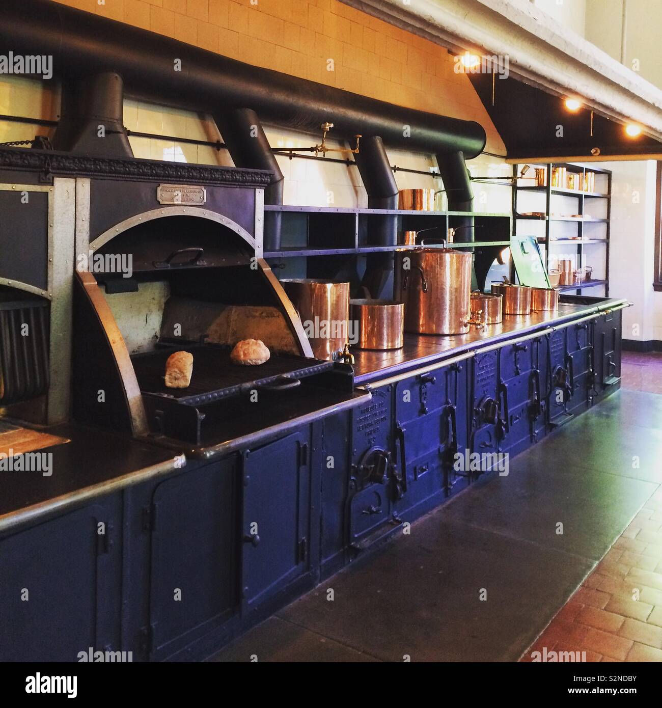 Kitchen at The Breakers mansion, Newport, Rhode Island, United States - Smartphone Captured Stock Image