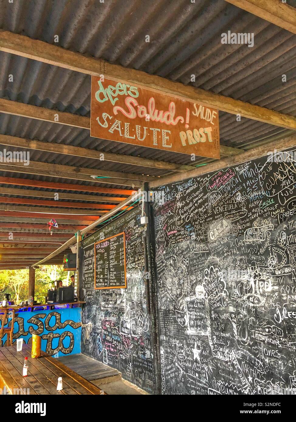 An outdoor bar in Santa Marta, Colombia. - Smartphone Captured Stock Image