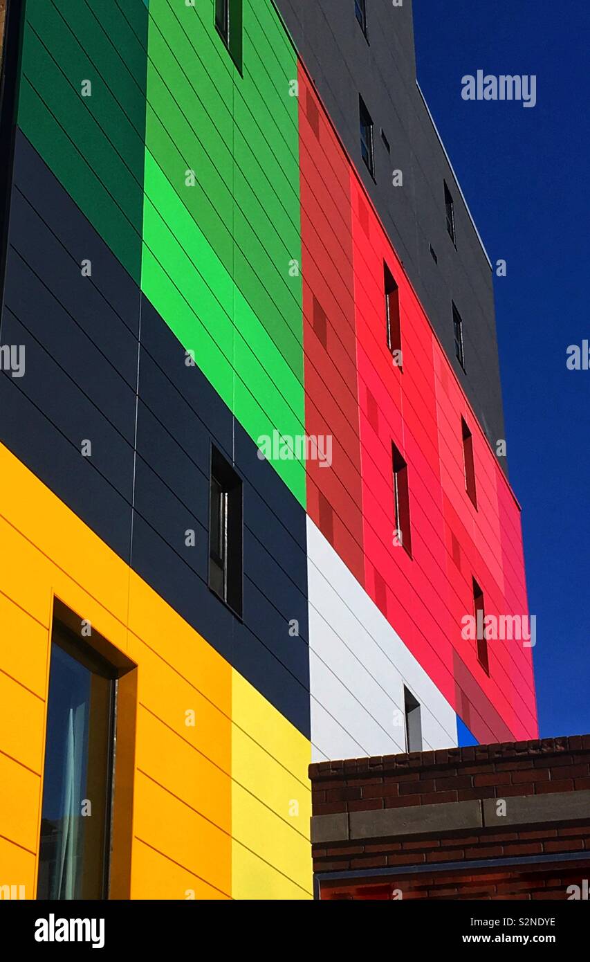 Colour blocks building Stock Photo