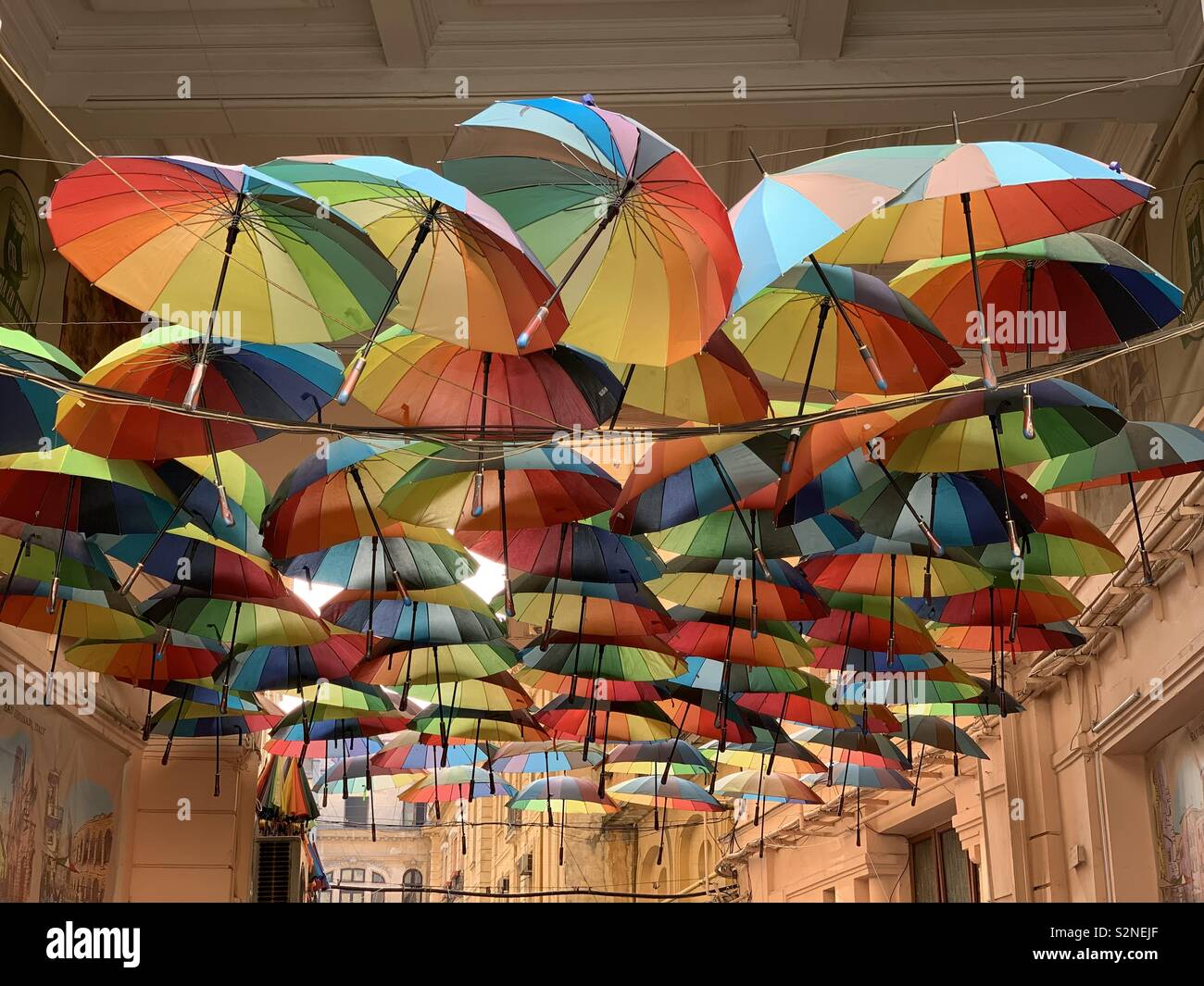 Rainbow colors in Bucharest - Smartphone Captured Stock Image