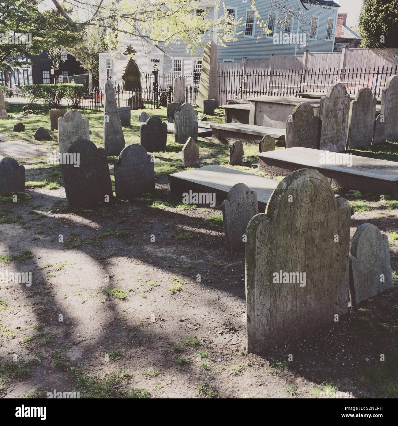 Trinity Church cemetery, Newport, Rhode Island, United States Stock Photo