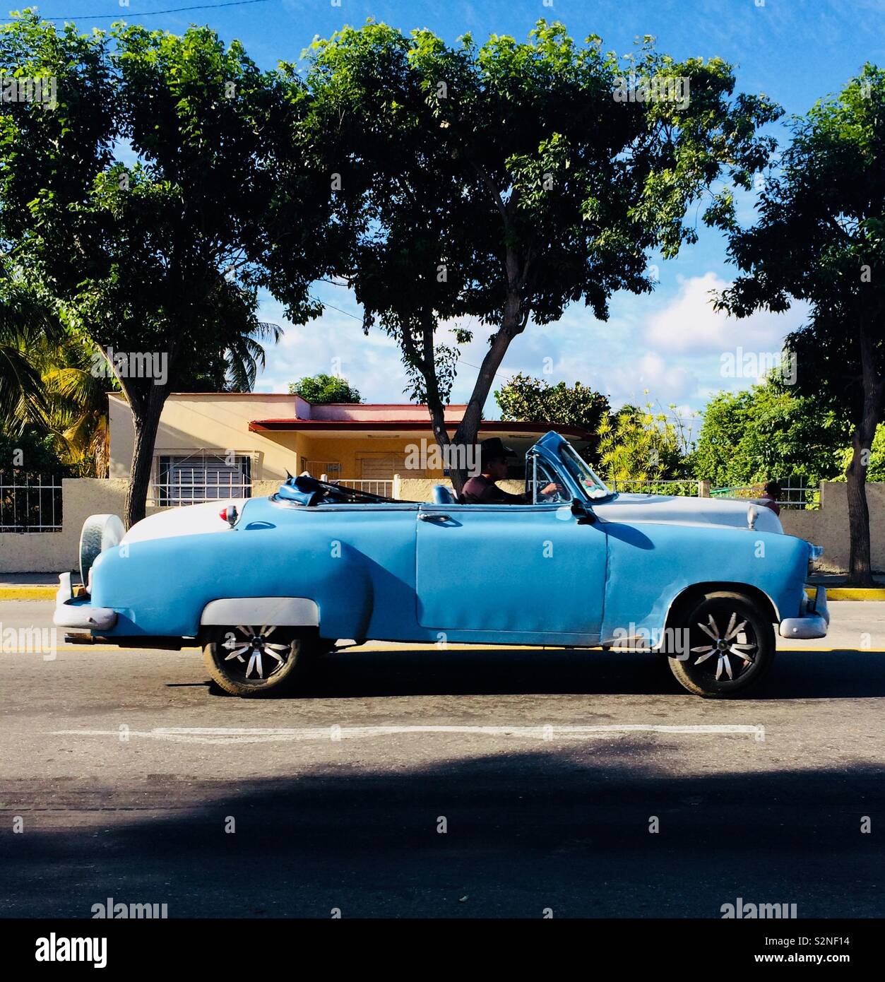 An American classic car in Varadero, Cuba Stock Photo