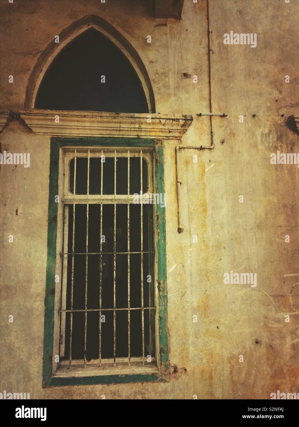 Old deserted house window - Smartphone Captured Stock Image