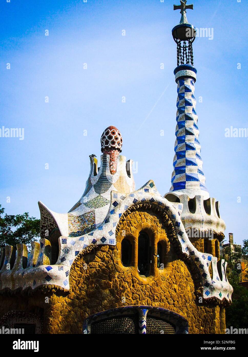 Gingerbread house, Gaudí, Parc Guell, Barcelona Stock Photo - Alamy