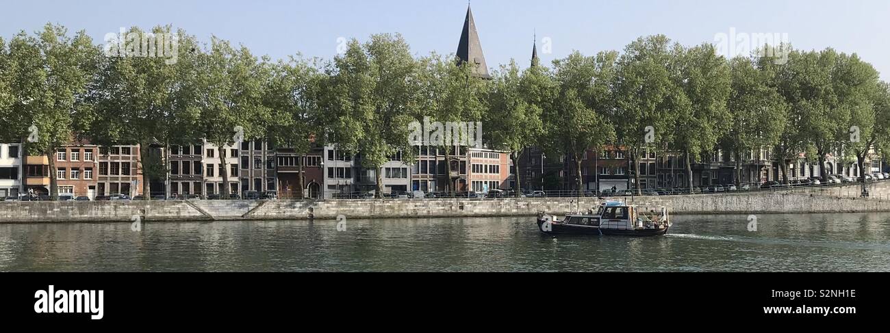 Colour photo of the river In Liège Stock Photo