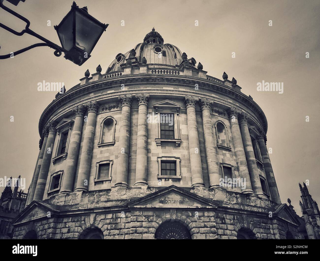 The Radcliffe Camera Building in Oxford, England. This Neo-Classical Building is an integral part of the Oxford University - used as a library and area to do research by University Students. © CH. - Smartphone Captured Stock Image