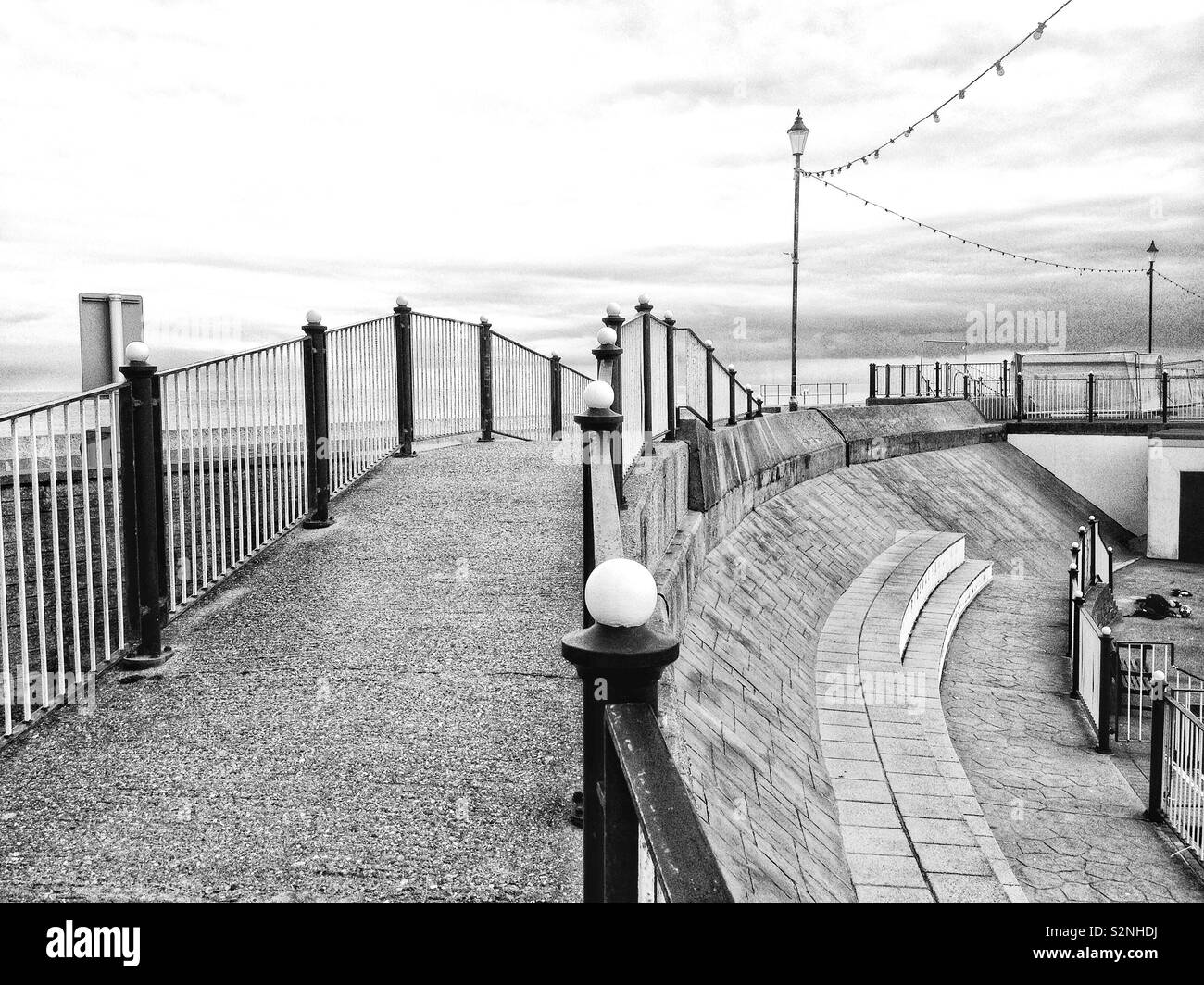 The pathway down to the sea, British seaside town in Lincolnshire