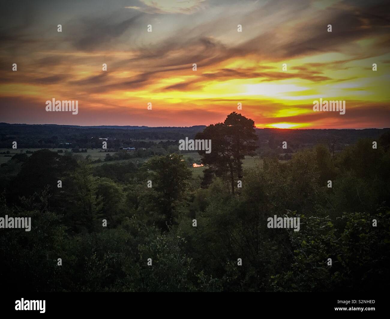 Sunset at Godshill in the New Forest - Smartphone Captured Stock Image