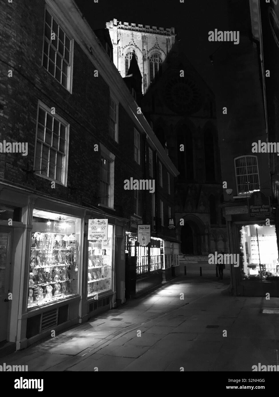 Black and white photo of York at night Stock Photo Alamy