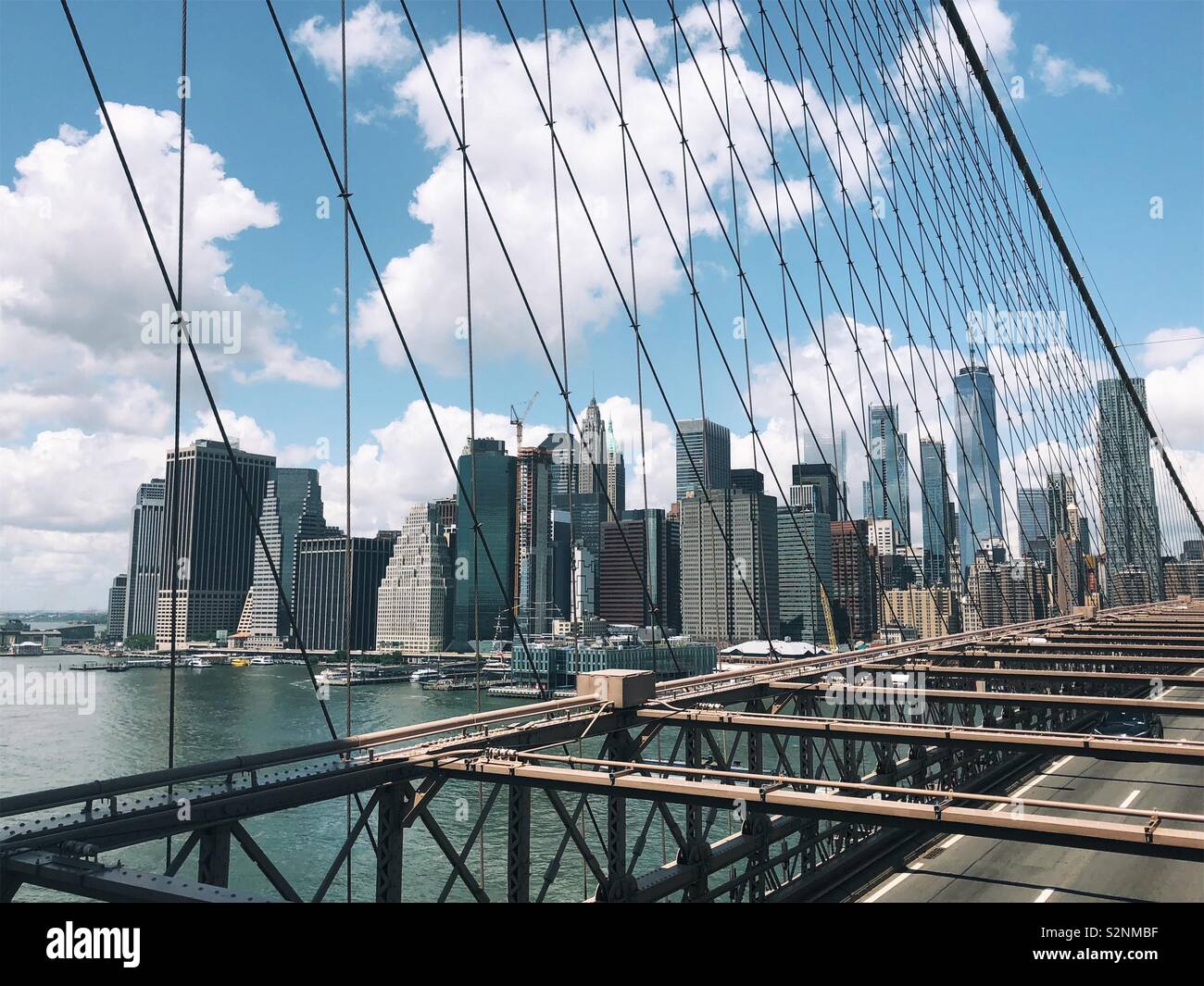 New York Skyline: View from the Brooklyn Bridge Stock Photo - Alamy
