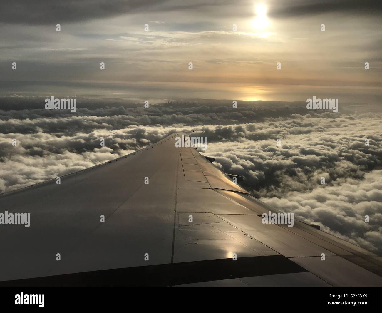 Sunrise at 35,000ft Stock Photo