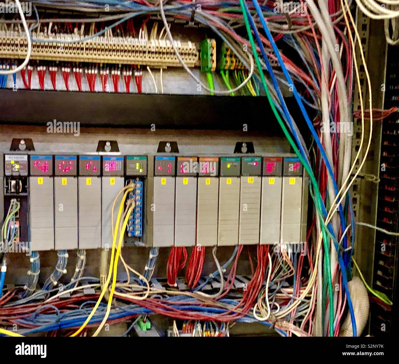 Industrial machinery wiring Stock Photo Alamy